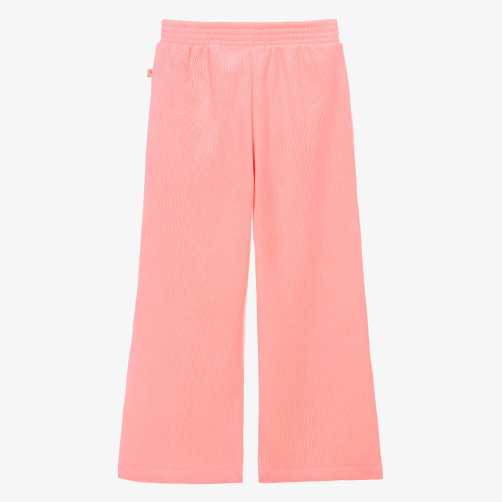 Billieblush-Girls Coral Velour Ribbed Joggers | Childrensalon Outlet