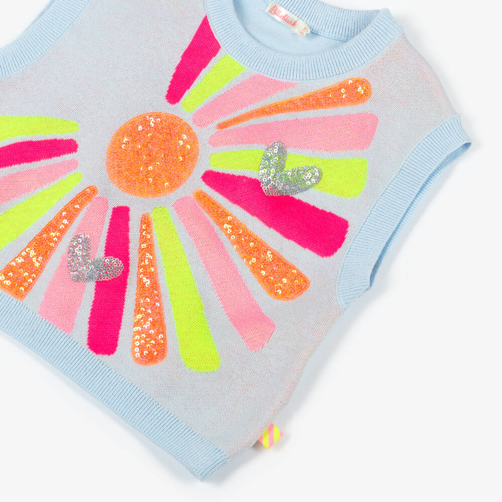 Billieblush-Girls Cotton Blue Knit Vest | Childrensalon Outlet