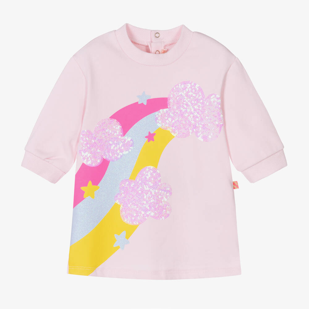 Billieblush-فستان قوس قزح ترتر قطن لون زهري | Childrensalon Outlet