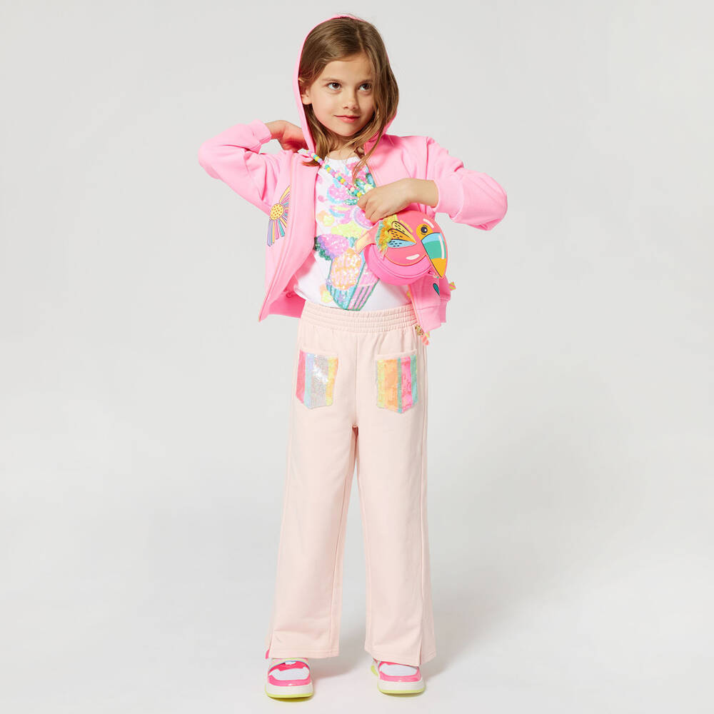 Billieblush-Хлопковые розовые блестящие джоггеры для девочек | Childrensalon Outlet