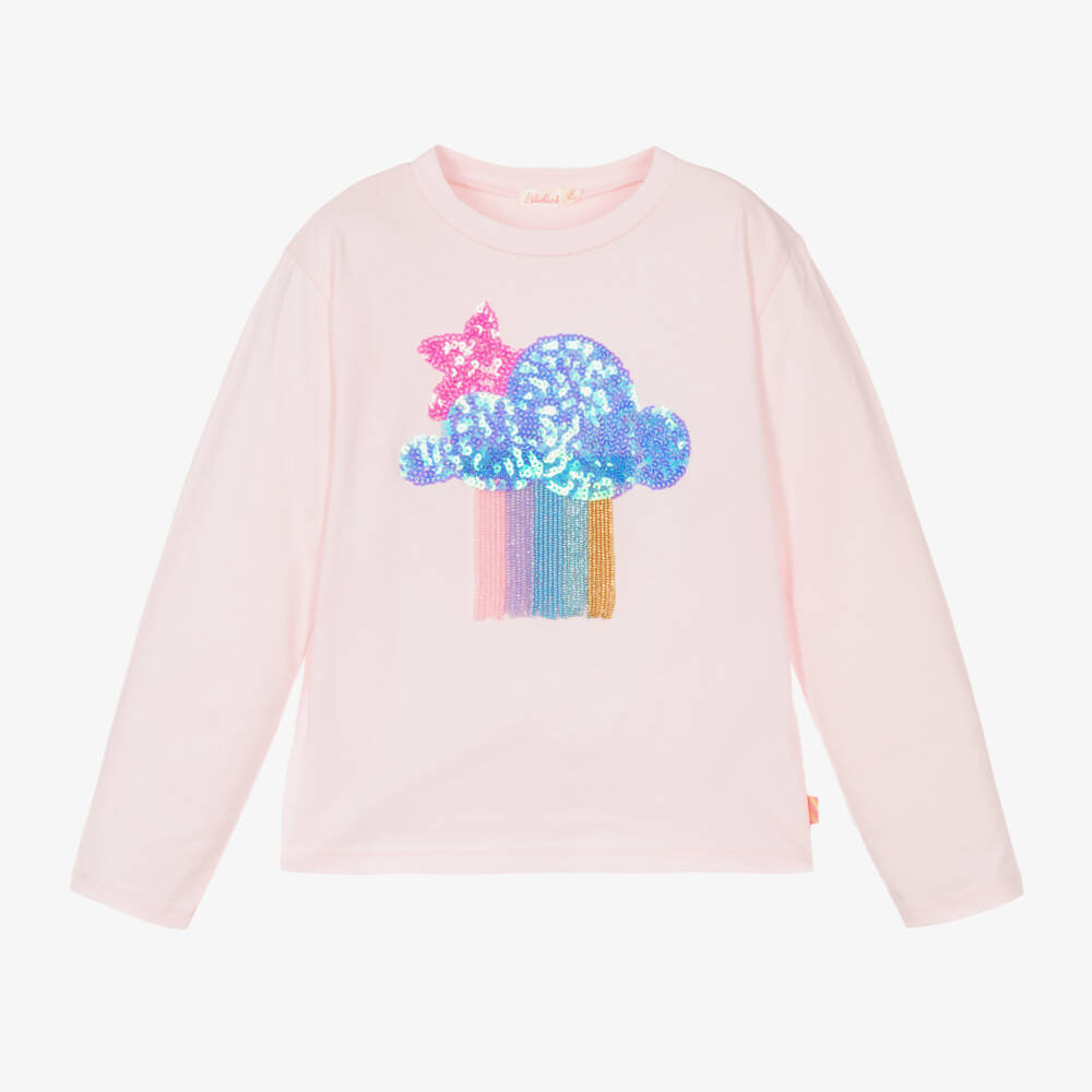 Billieblush-Girls Cotton Top with Sequin Cloud | Childrensalon Outlet