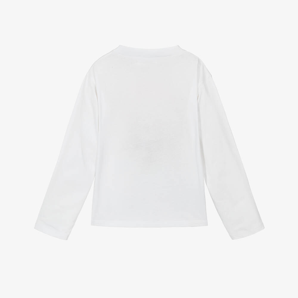 Billieblush-Girls Cotton White Heart Top | Childrensalon Outlet