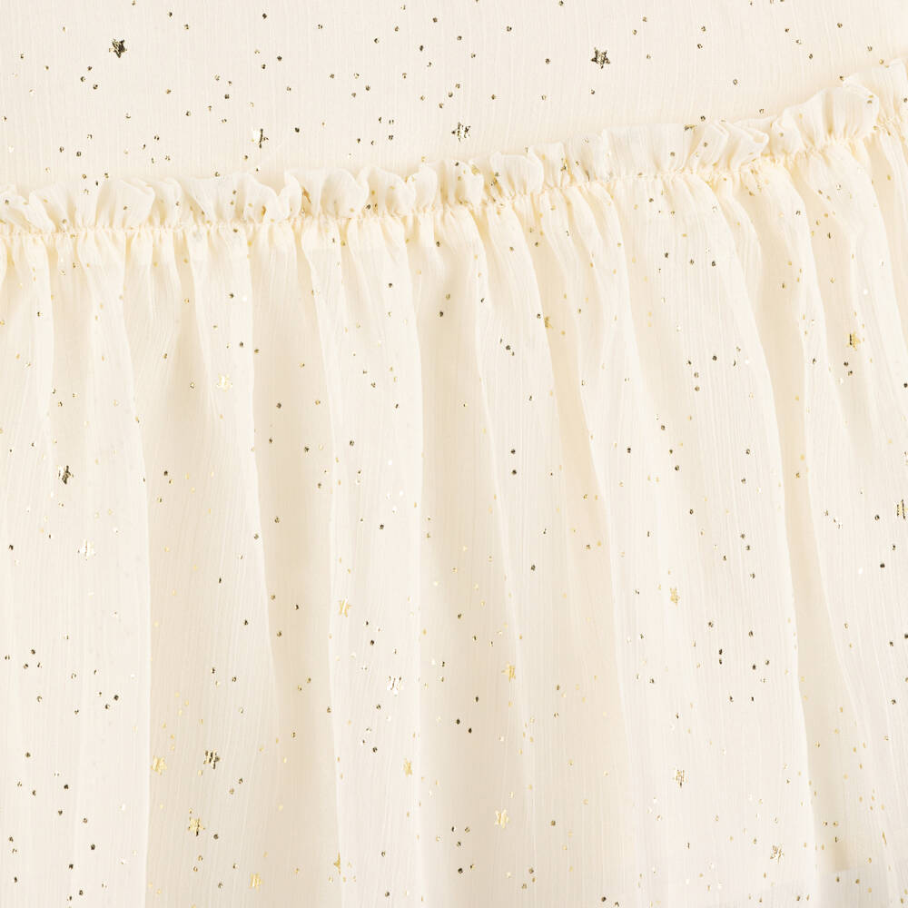 Billieblush-فستان شيفون لون عاجي وذهبي | Childrensalon Outlet