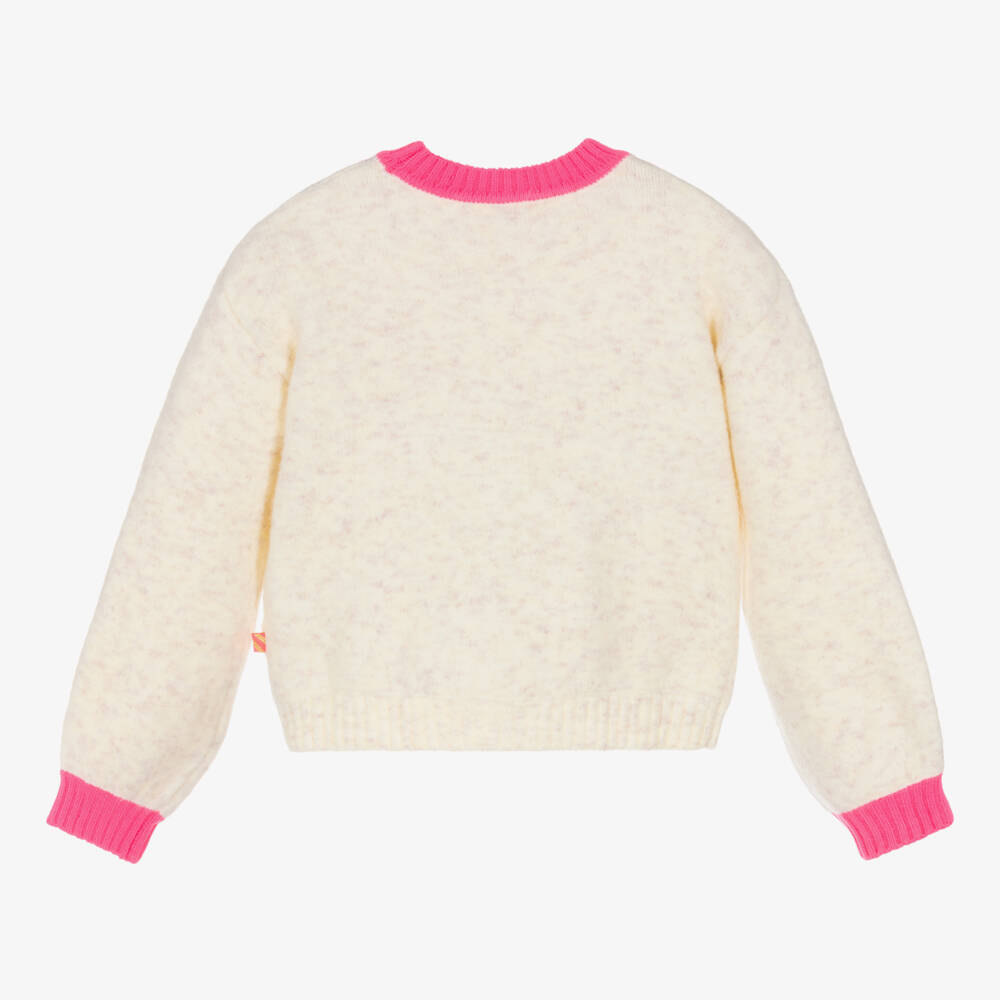 Billieblush-Girls Cream Sequin Heart Jumper | Childrensalon Outlet