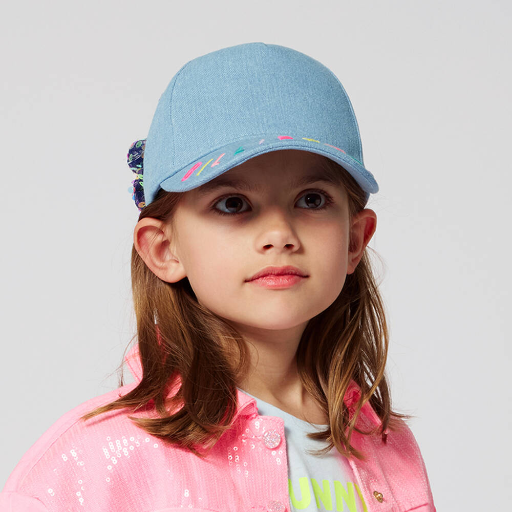 Billieblush-Girls Denim Cap with Sequin Bow | Childrensalon Outlet