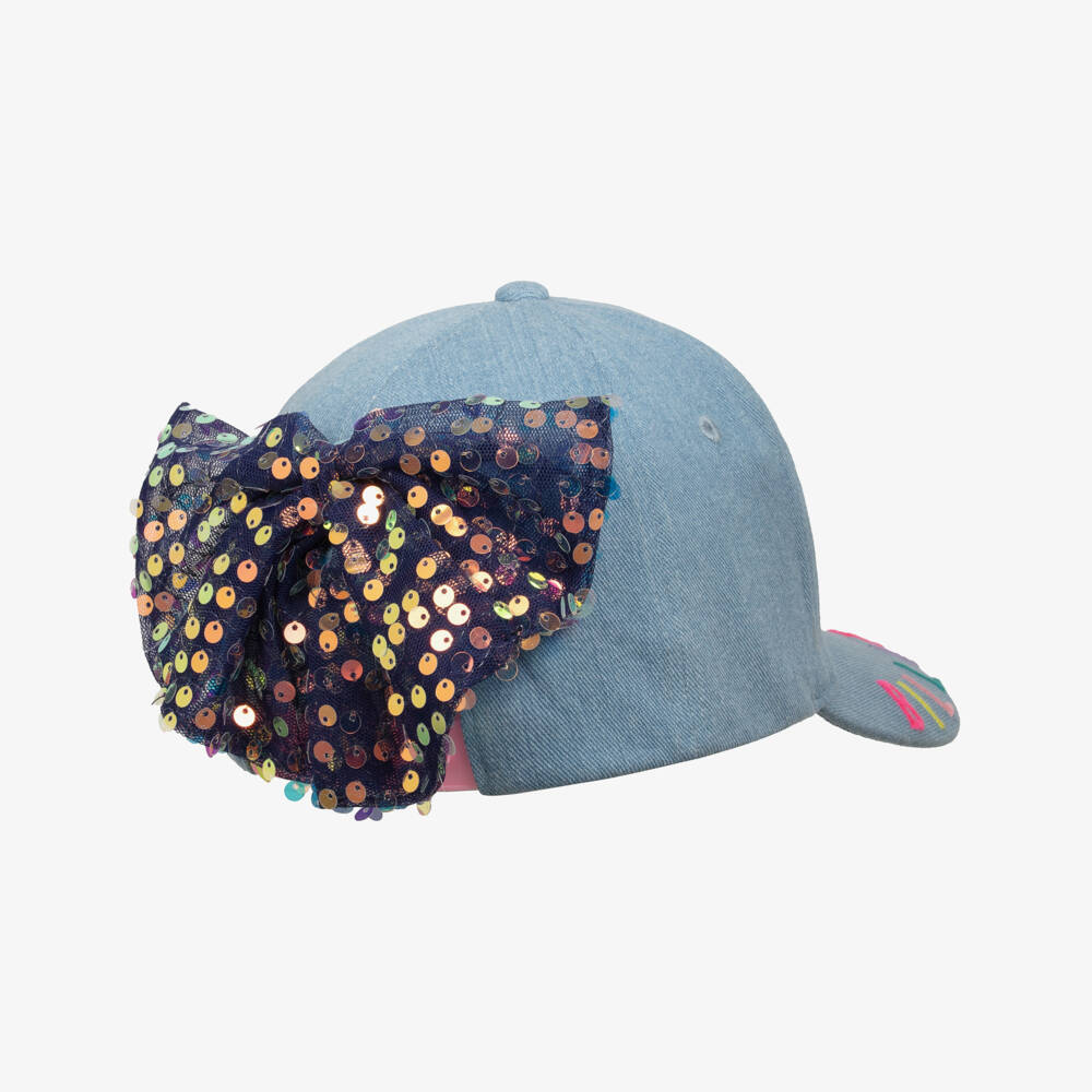 Billieblush-Girls Denim Cap with Sequin Bow | Childrensalon Outlet
