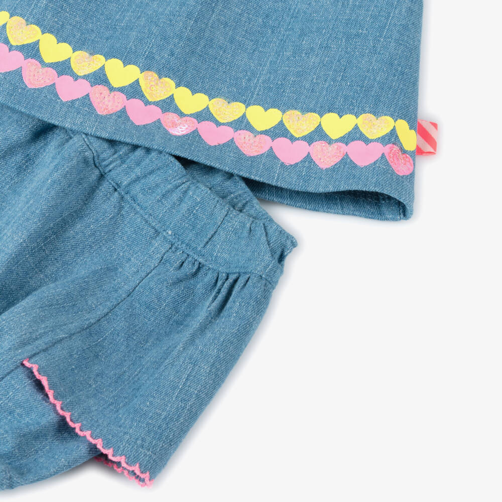 Billieblush-طقم بناتي فاخر من الدنيم مع كشكشات | Childrensalon Outlet