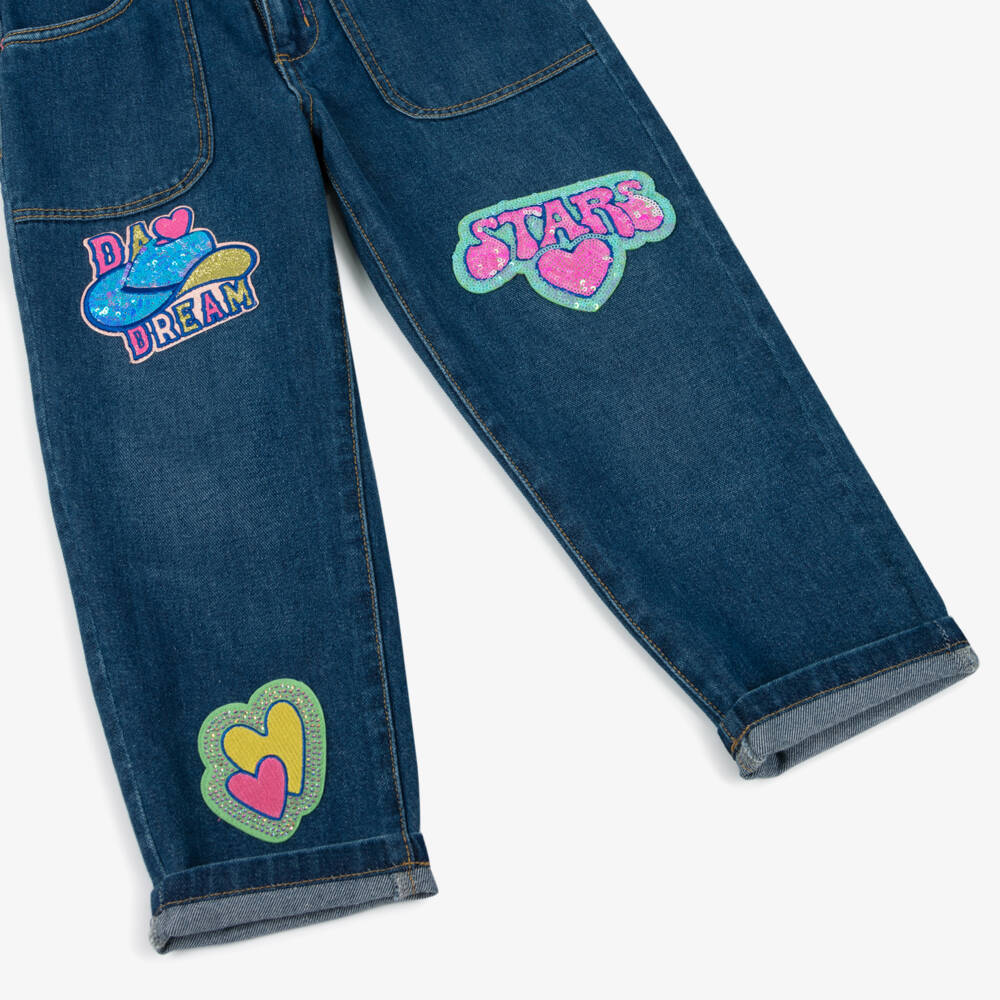 Billieblush-Girls Denim Heart Patch Jeans | Childrensalon Outlet