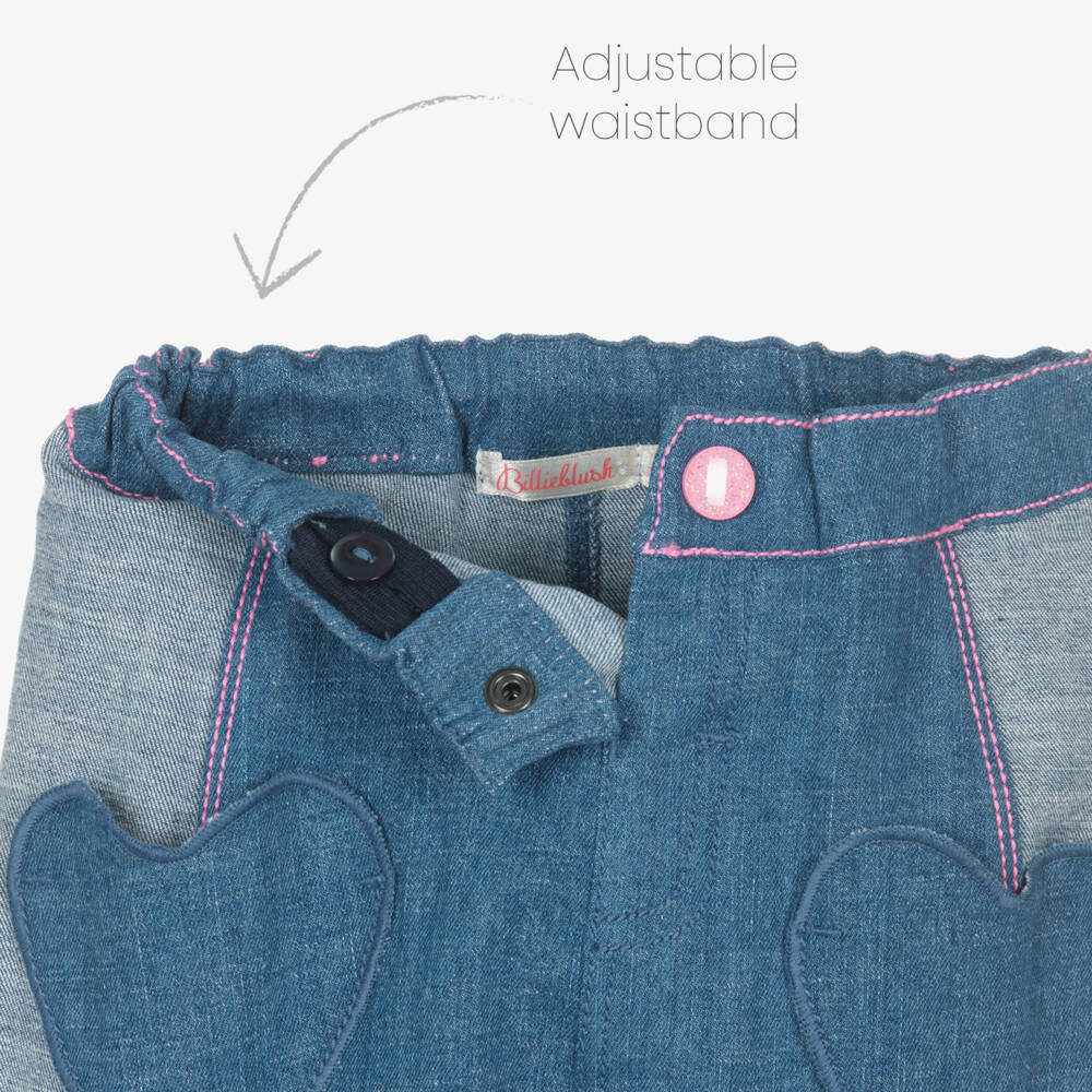 Billieblush-Girls Denim Jeans with Heart Accents | Childrensalon Outlet