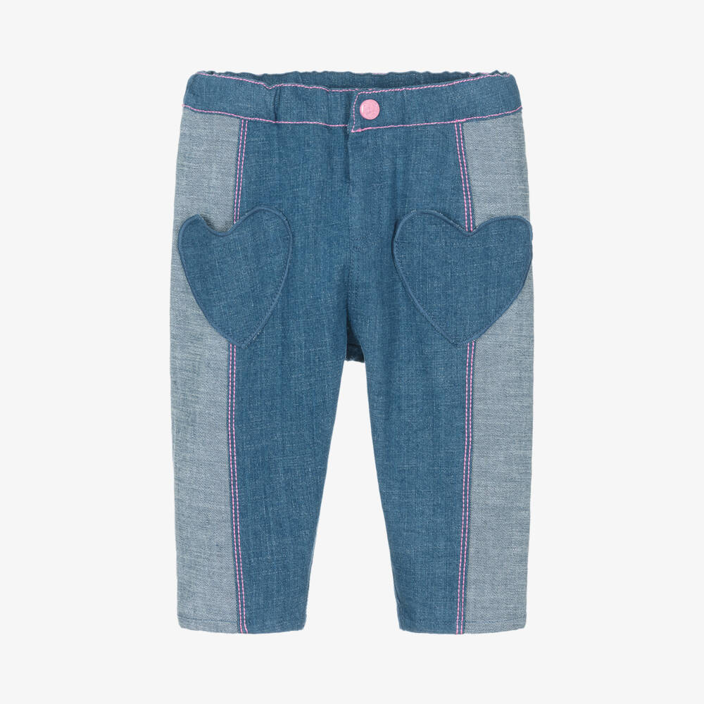 Billieblush-Girls Denim Jeans with Heart Accents | Childrensalon Outlet