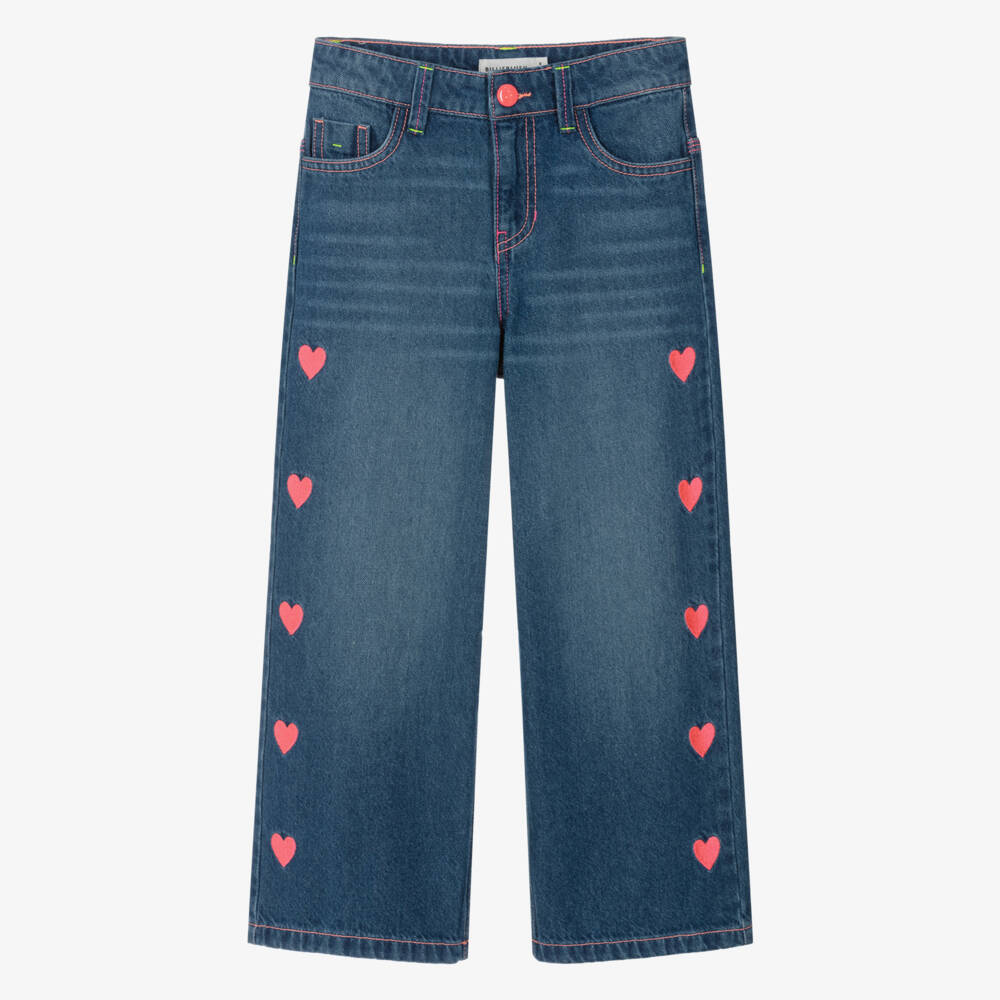 Billieblush-Girls Denim Wide-Leg Heart Jeans | Childrensalon Outlet