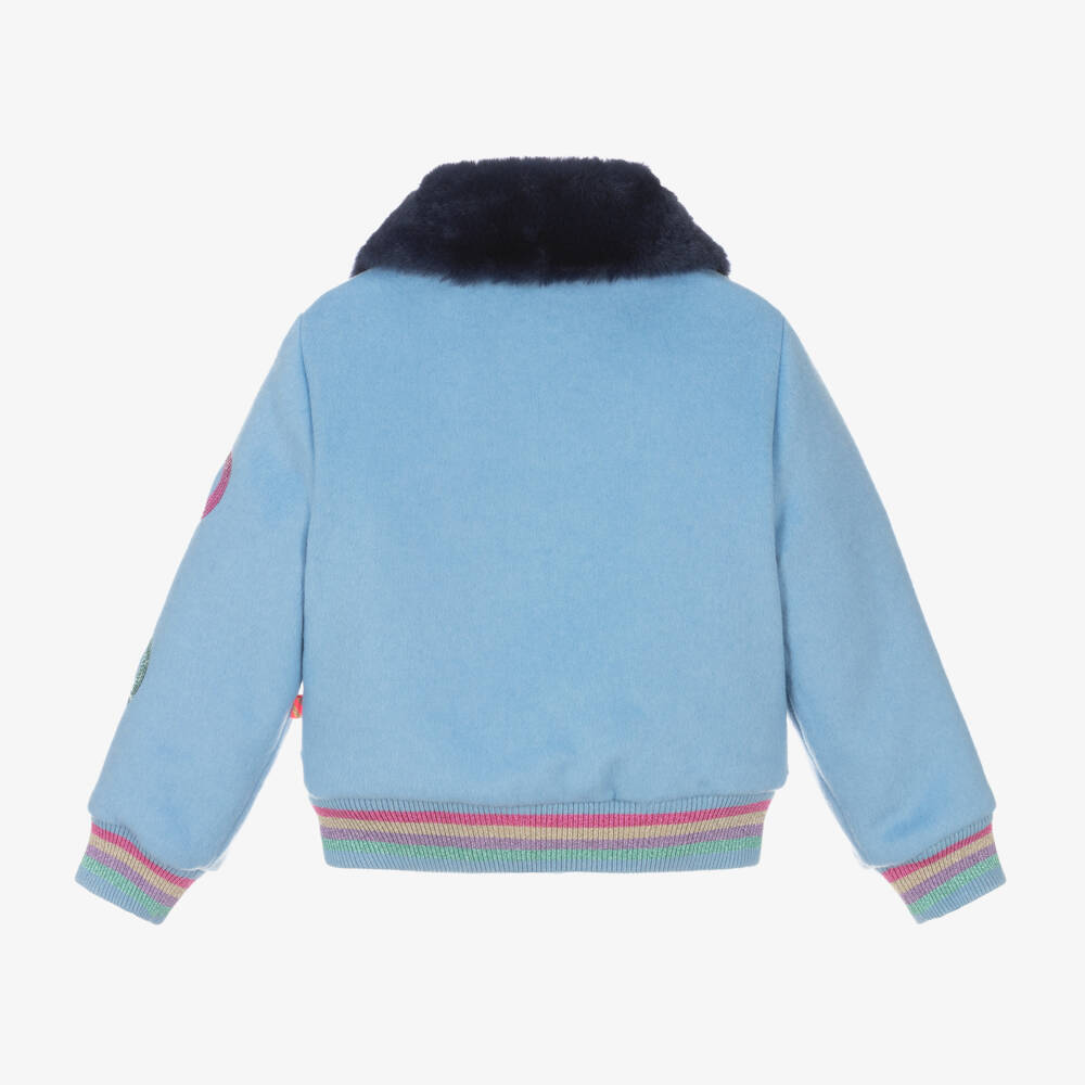 Billieblush-Girls Dusky Blue Wool Sequin Jacket | Childrensalon Outlet