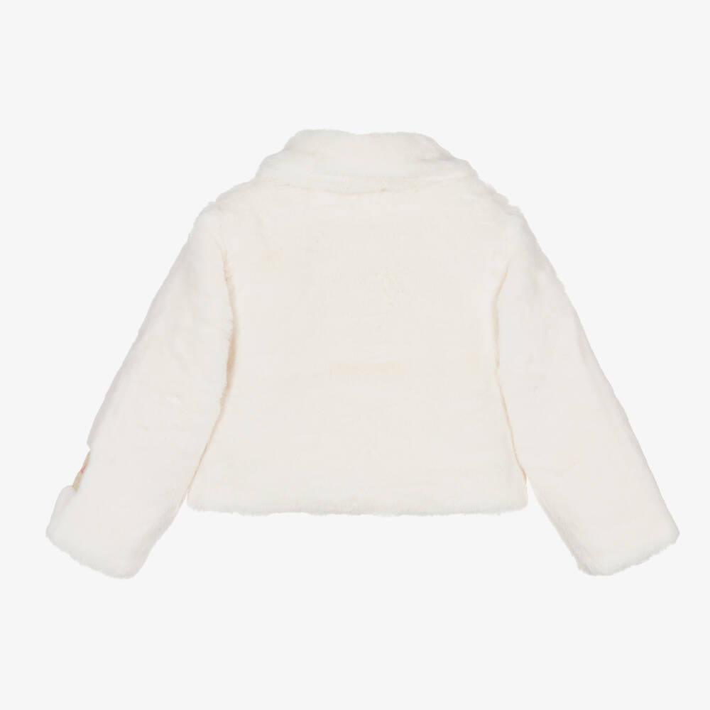 Billieblush-جاكيت فرو صناعي لون عاجي للبنات | Childrensalon Outlet