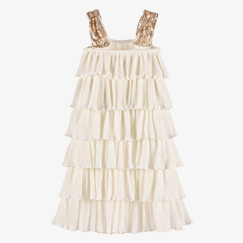Billieblush-Girls Elegant Ivory Tiered Gown | Childrensalon Outlet