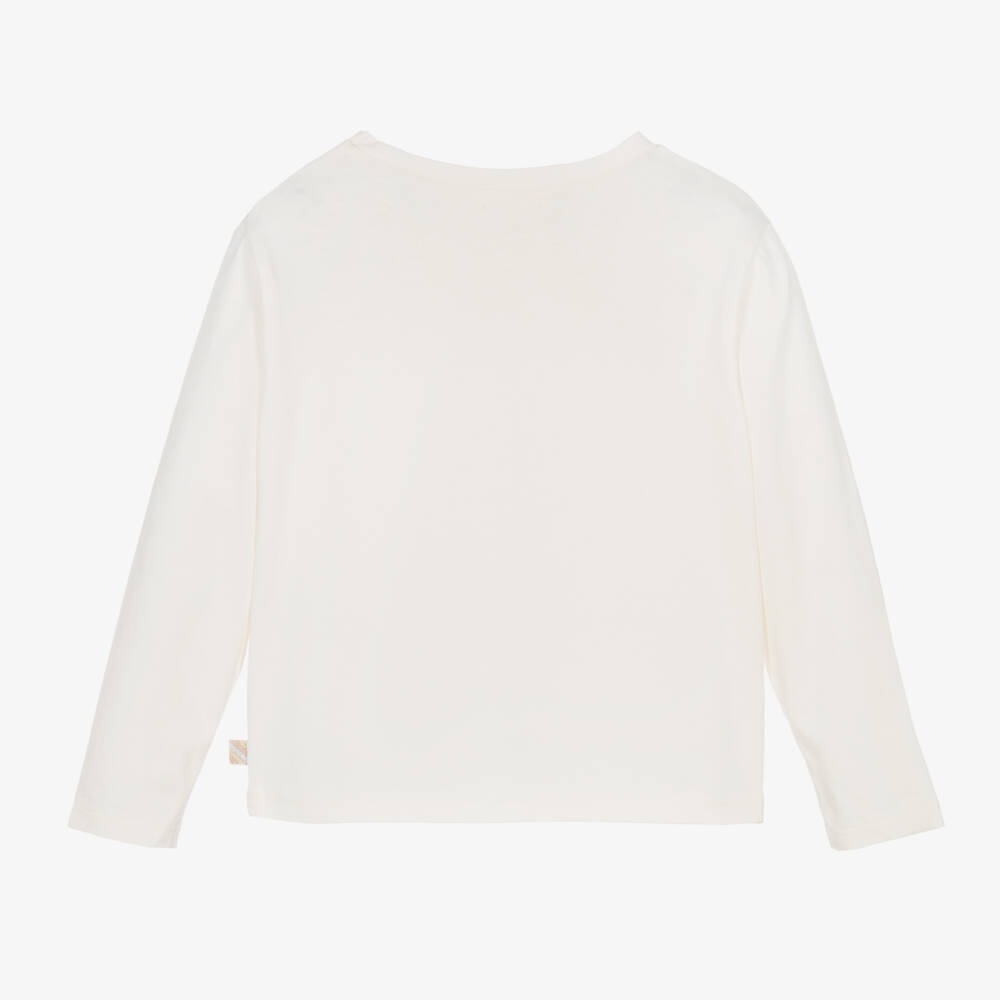 Billieblush-Girls Festive Ivory Long Sleeve Top | Childrensalon Outlet