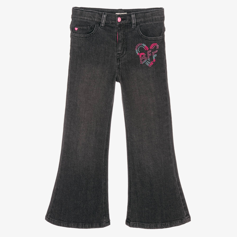 Billieblush - Girls Flared Black Denim Jeans | Childrensalon