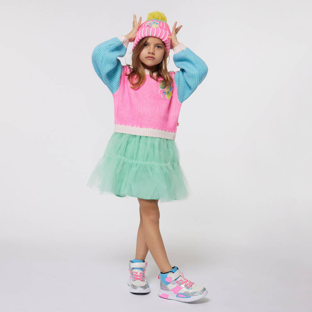 Billieblush-فستان بناتي من التول والتريكو بلون الفوشيا | Childrensalon Outlet