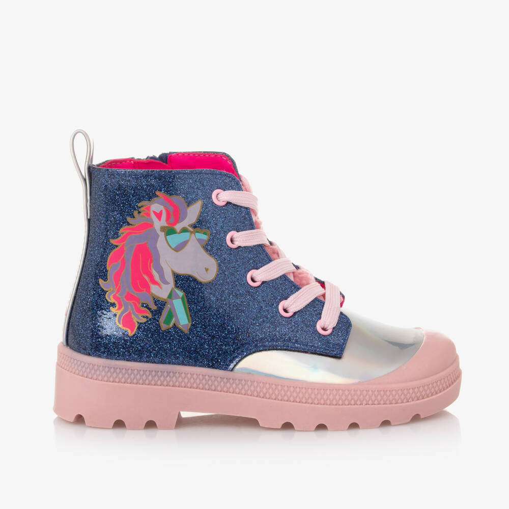 Billieblush-Girls Glitter Unicorn High-Tops | Childrensalon Outlet