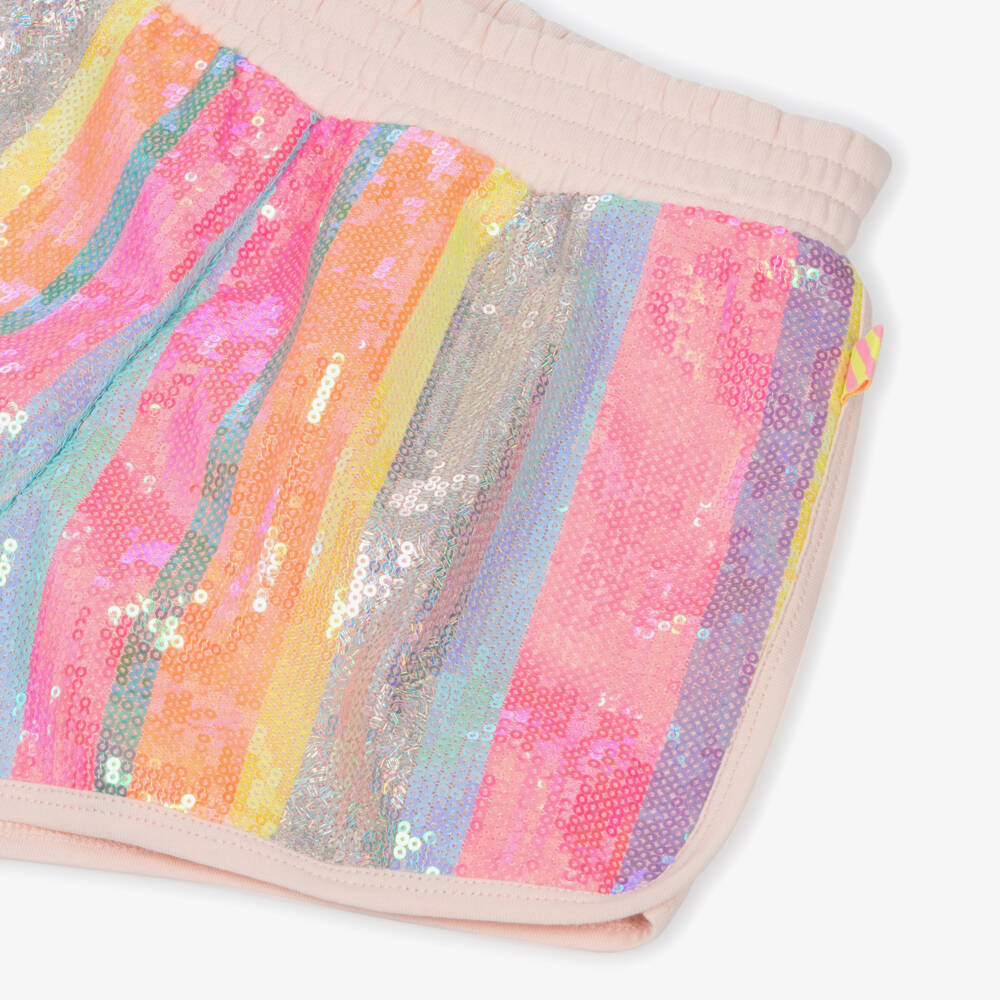 Billieblush-Girls Glittering Pink Cotton Shorts | Childrensalon Outlet