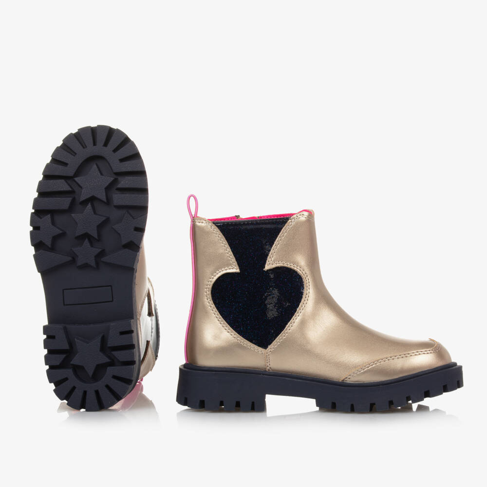 Billieblush-Girls Glittery Gold Ankle Boots | Childrensalon Outlet