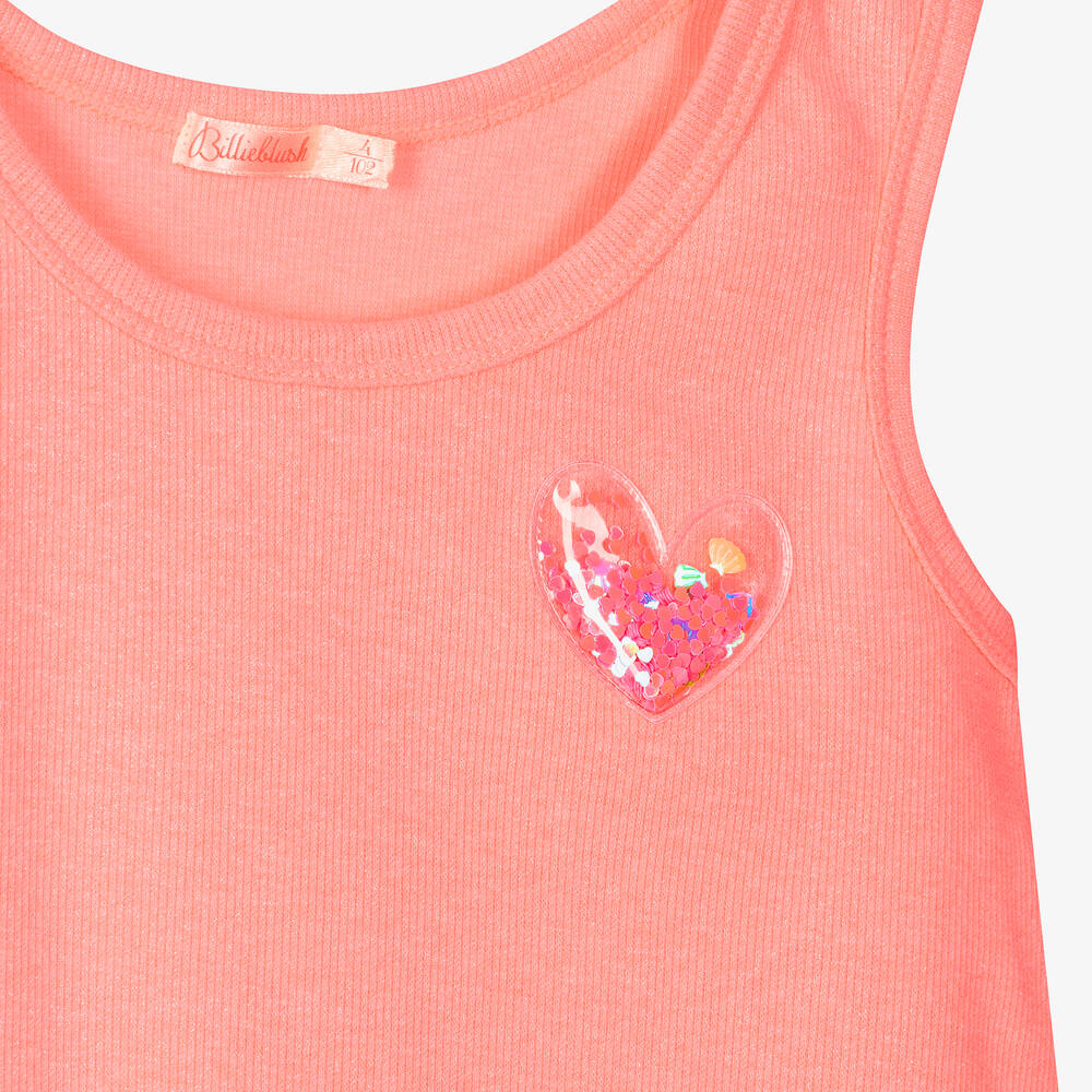 Billieblush-Girls Glittery Neon Pink Jersey Vest Top | Childrensalon Outlet