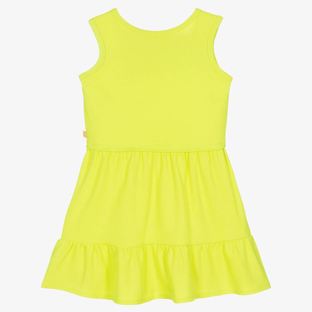 Billieblush-Girls Glittery Neon Yellow Jersey Dress | Childrensalon Outlet