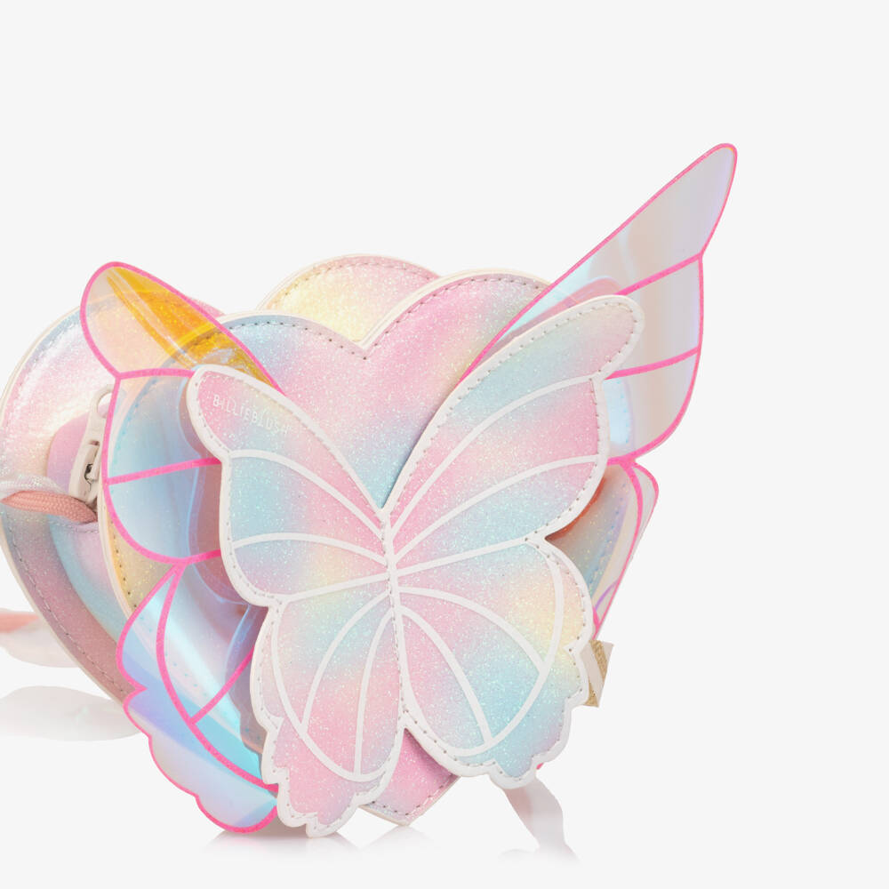 Billieblush-Girls Glittery Pastel Butterfly Shoulder Bag (14cm) | Childrensalon Outlet