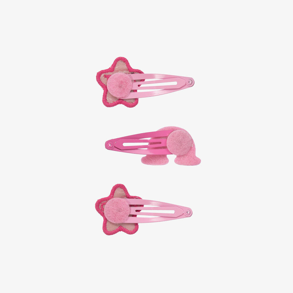 Billieblush-Girls Glittery Pink Hair Clips (3 Pack) | Childrensalon Outlet