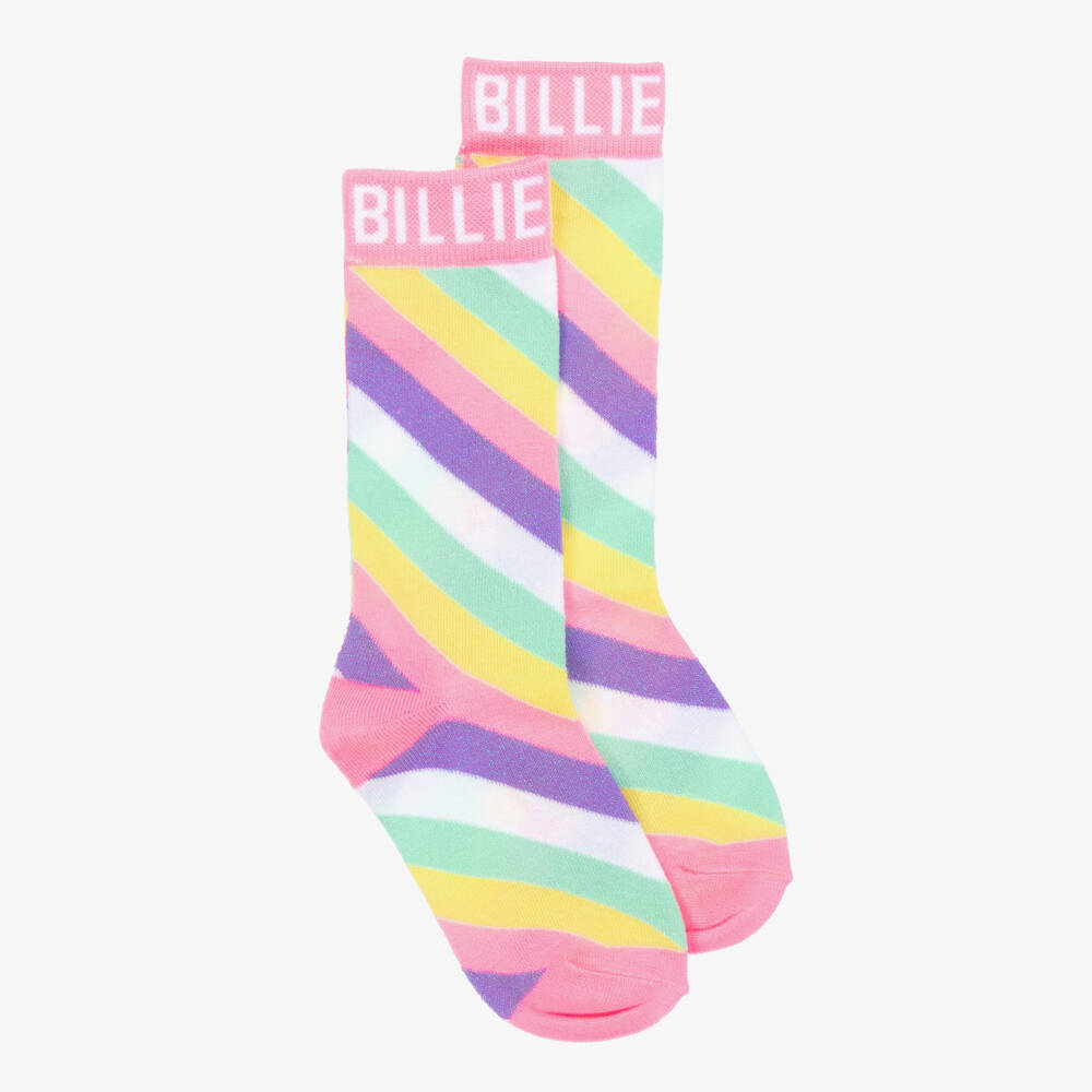 Billieblush-Girls Glittery Rose Striped Hosiery | Childrensalon Outlet