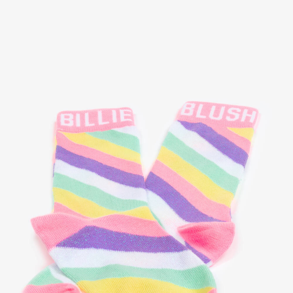 Billieblush-جوارب مخططة لامعة للبنات بلون الورد | Childrensalon Outlet