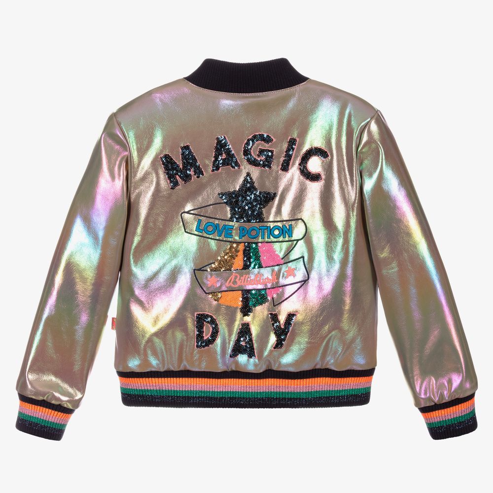 Billieblush-Girls Gold Bomber Jacket | Childrensalon Outlet