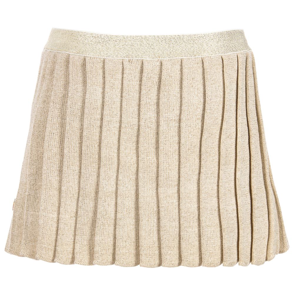 Billieblush-Girls Gold Knitted Skirt  | Childrensalon Outlet