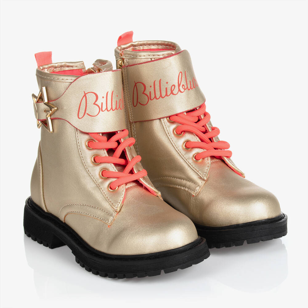 Billieblush - بوت للكاحل جلد صناعي لون ذهبي للبنات | Childrensalon