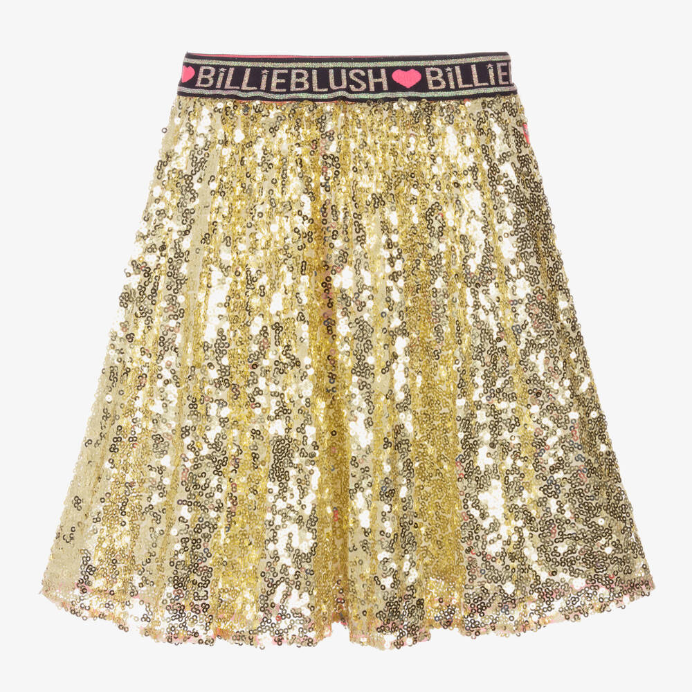 Billieblush - Girls Gold Sequin Skirt | Childrensalon