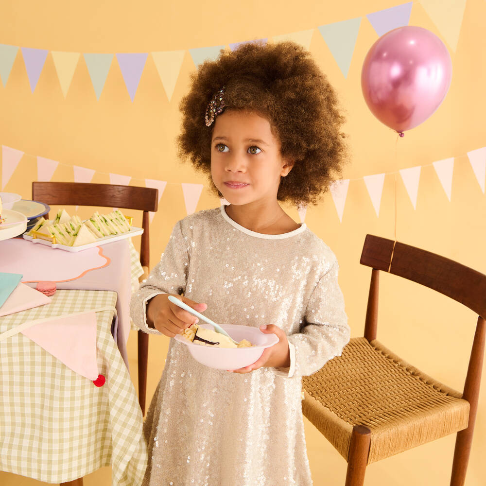 Billieblush-فستان بناتي لامع بالترتر الذهبي | Childrensalon Outlet