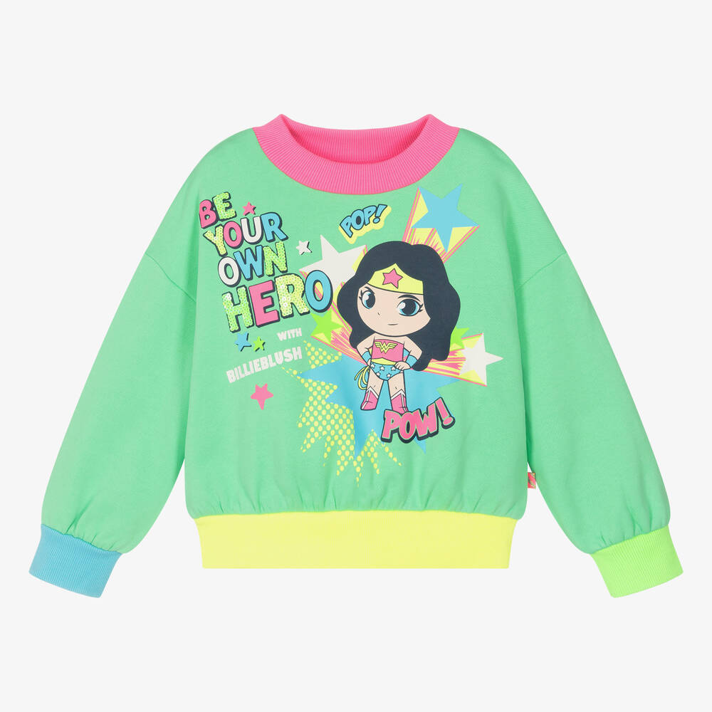 Billieblush-Зеленый хлопковый свитшот DC для девочек | Childrensalon Outlet