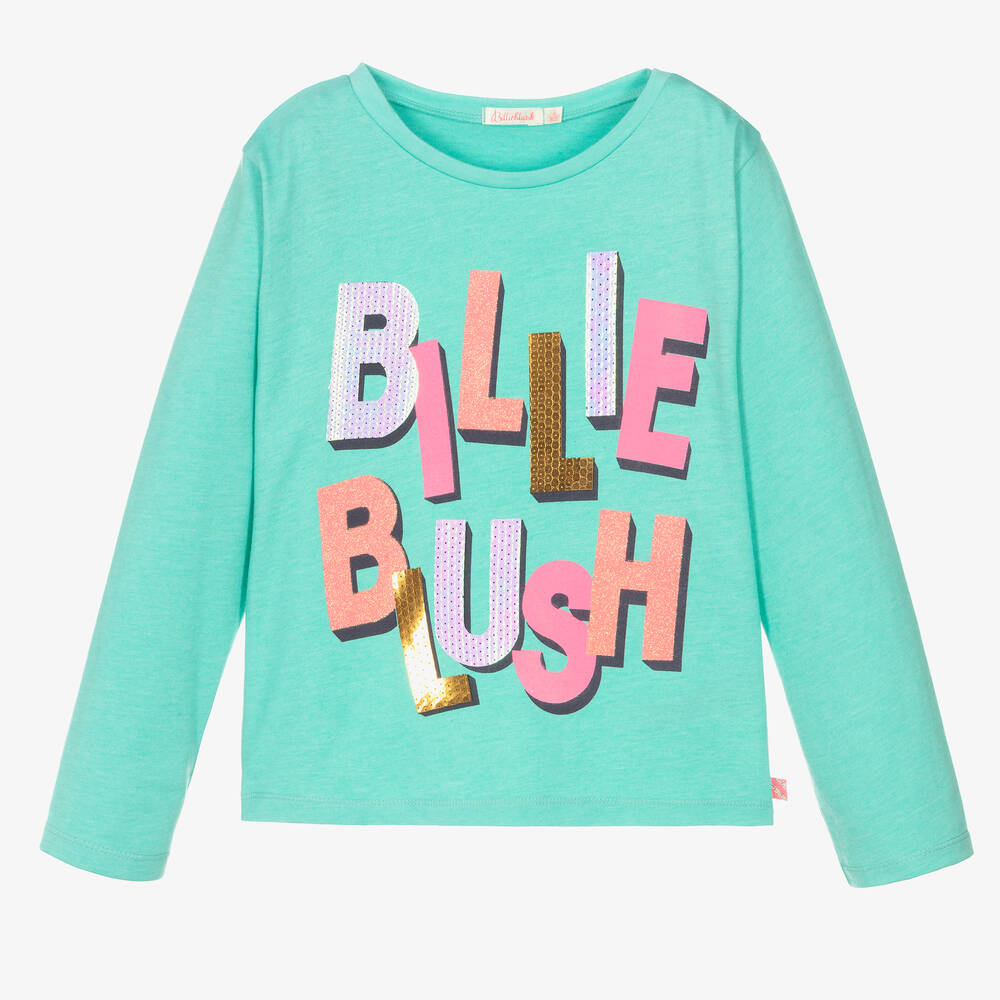 Billieblush - Girls Green Cotton Top | Childrensalon