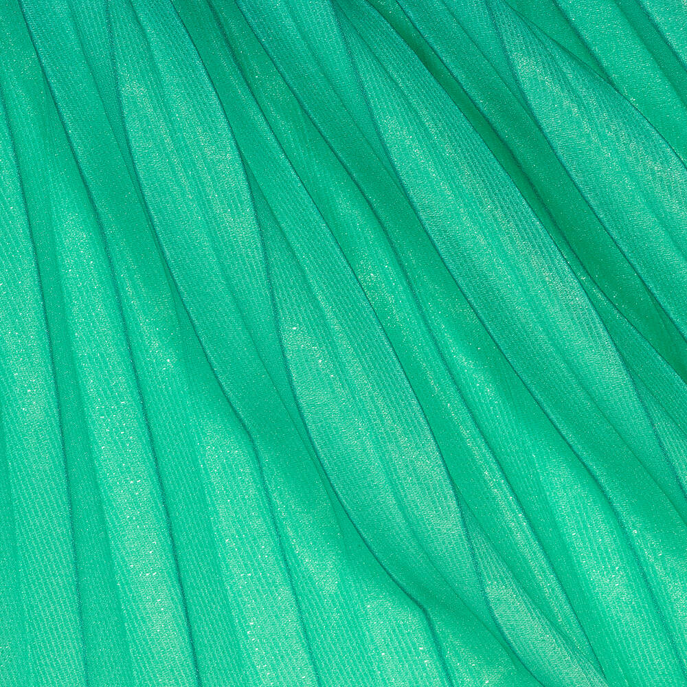 Billieblush-Girls Green Glitter Pleated Logo Skirt | Childrensalon Outlet
