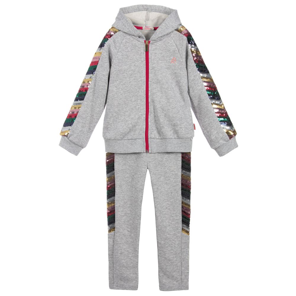 Billieblush - Girls Grey Sequin Tracksuit  | Childrensalon