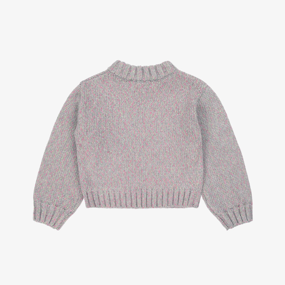 Billieblush-Girls Grey Sparkle Pocket Sweater | Childrensalon Outlet