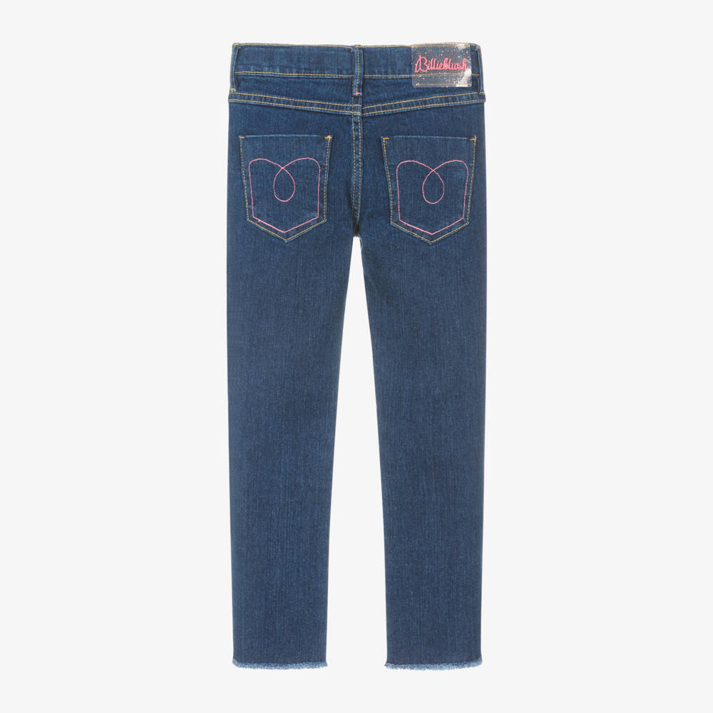 Billieblush-Girls Indigo Gem-Embellished Denim Trousers | Childrensalon Outlet