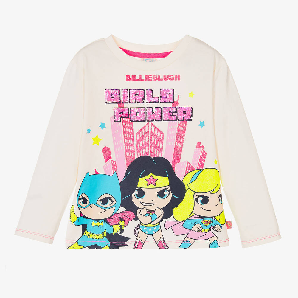 Billieblush - Кремовый хлопковый топ DC для девочек | Childrensalon