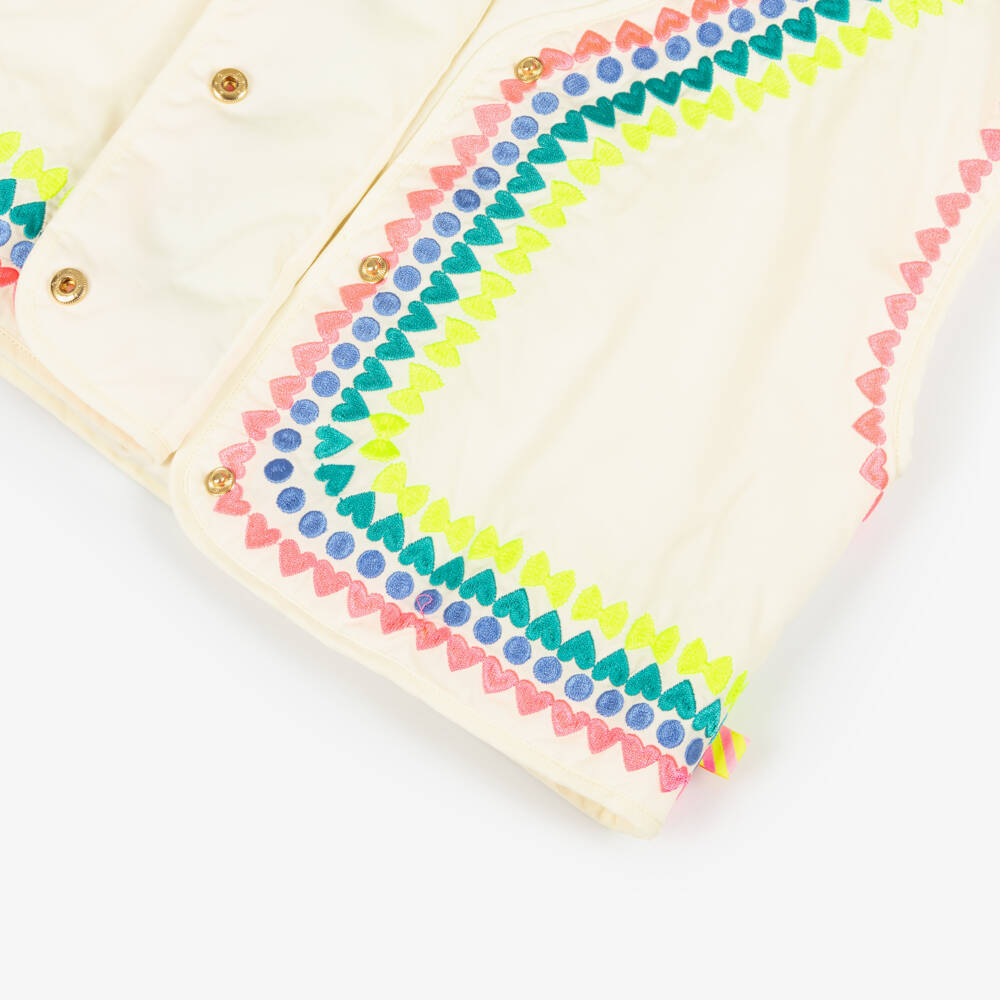Billieblush-Girls Ivory Cotton Embroidered Vest | Childrensalon Outlet