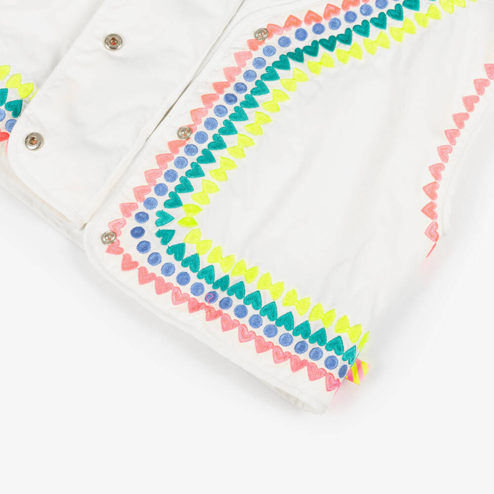 Billieblush-Girls Ivory Cotton Embroidered Vest | Childrensalon Outlet