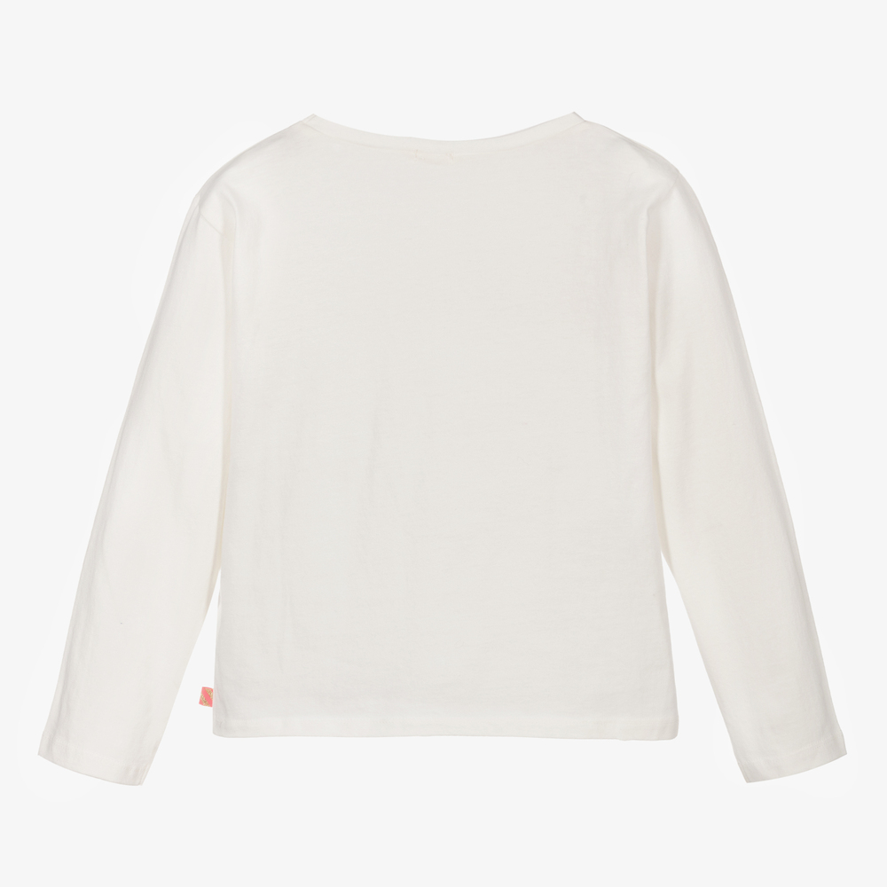 Billieblush-Girls Ivory Cotton Jersey Top | Childrensalon Outlet
