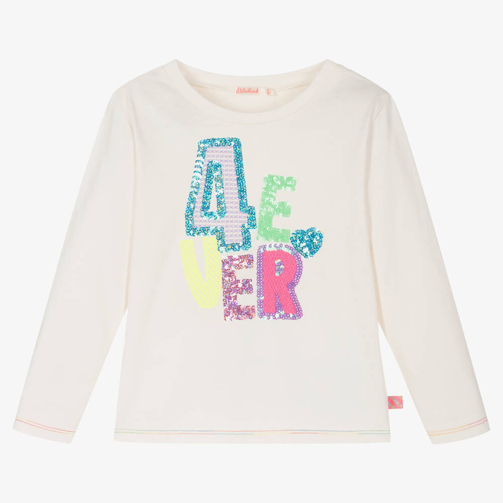 Billieblush - Haut ivoire en coton à sequins | Childrensalon