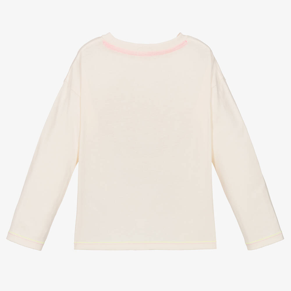 Billieblush-Кремовый хлопковый топ с надписью | Childrensalon Outlet