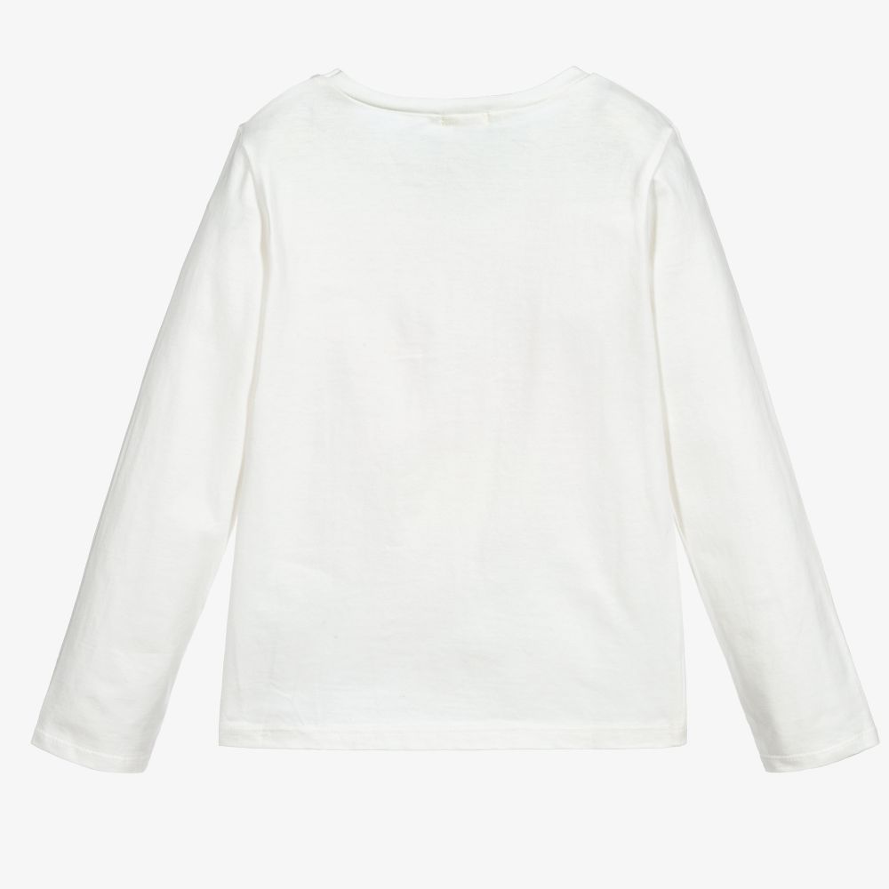 Billieblush-Girls Ivory Cotton Top | Childrensalon Outlet