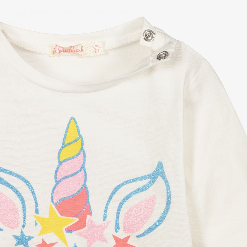 Billieblush-Girls Ivory Cotton Top | Childrensalon Outlet