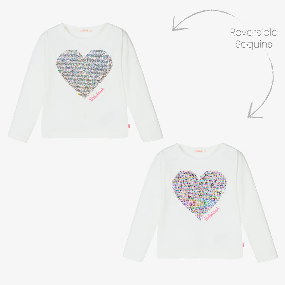 Billieblush-Girls Ivory Cotton Top | Childrensalon Outlet